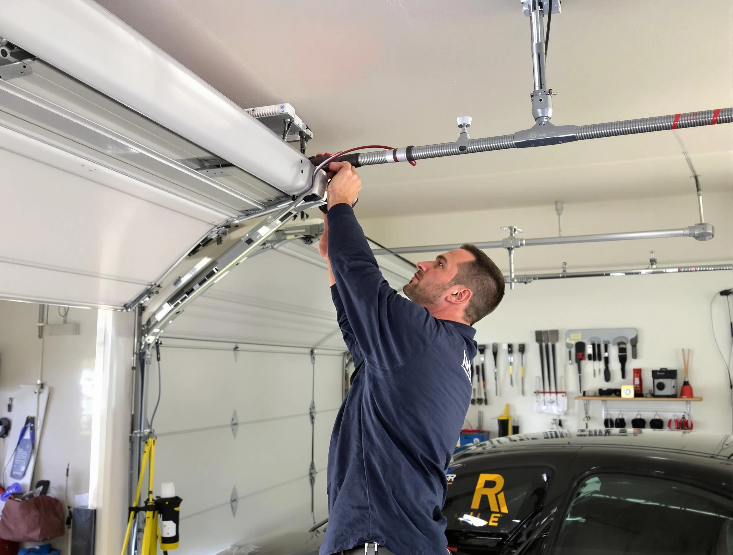 Avondale Estates Garage Door Repair technician performing garage door cable repair in Avondale Estates
