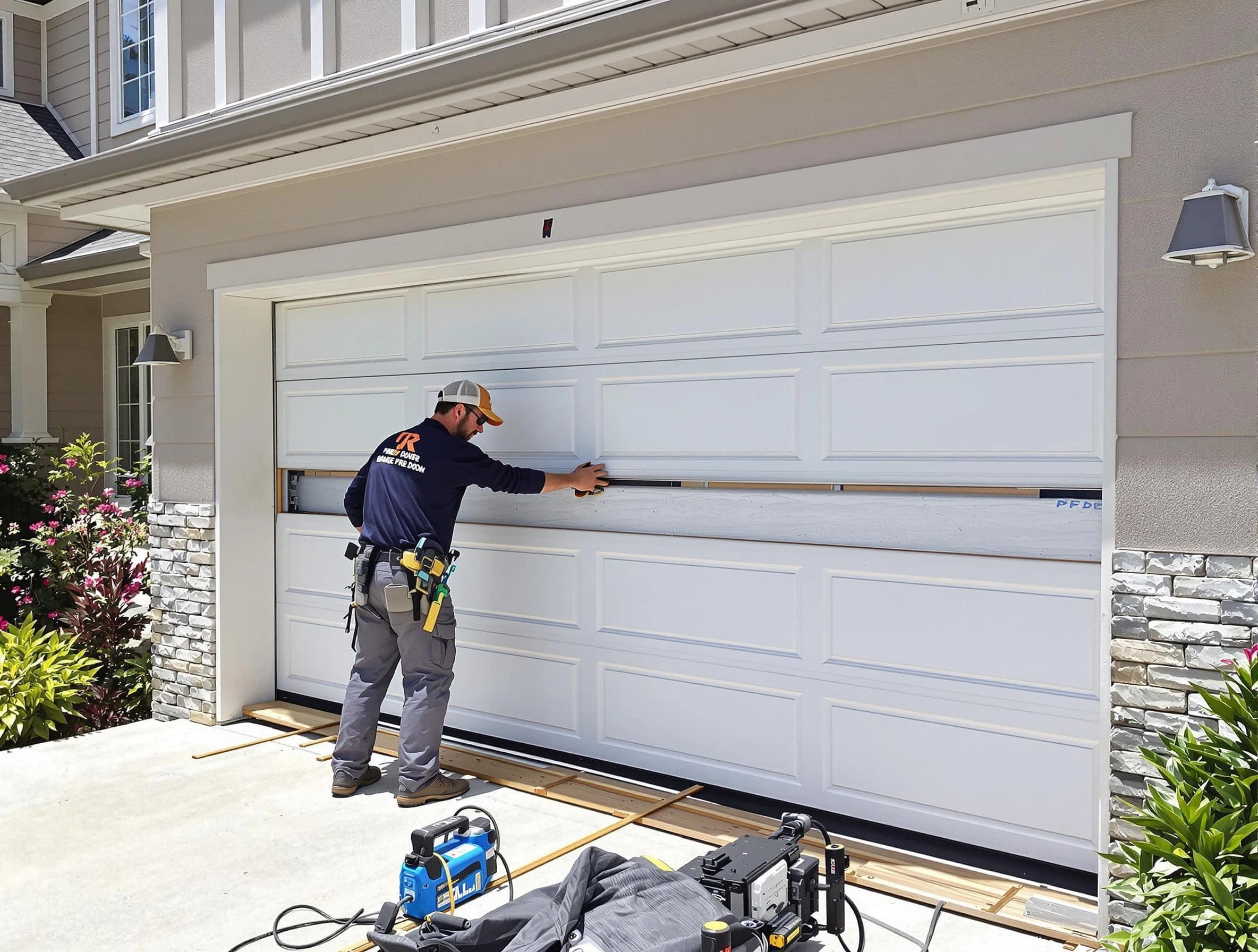 Avondale Estates Garage Door Repair team performing complete garage door replacement at Avondale Estates residence