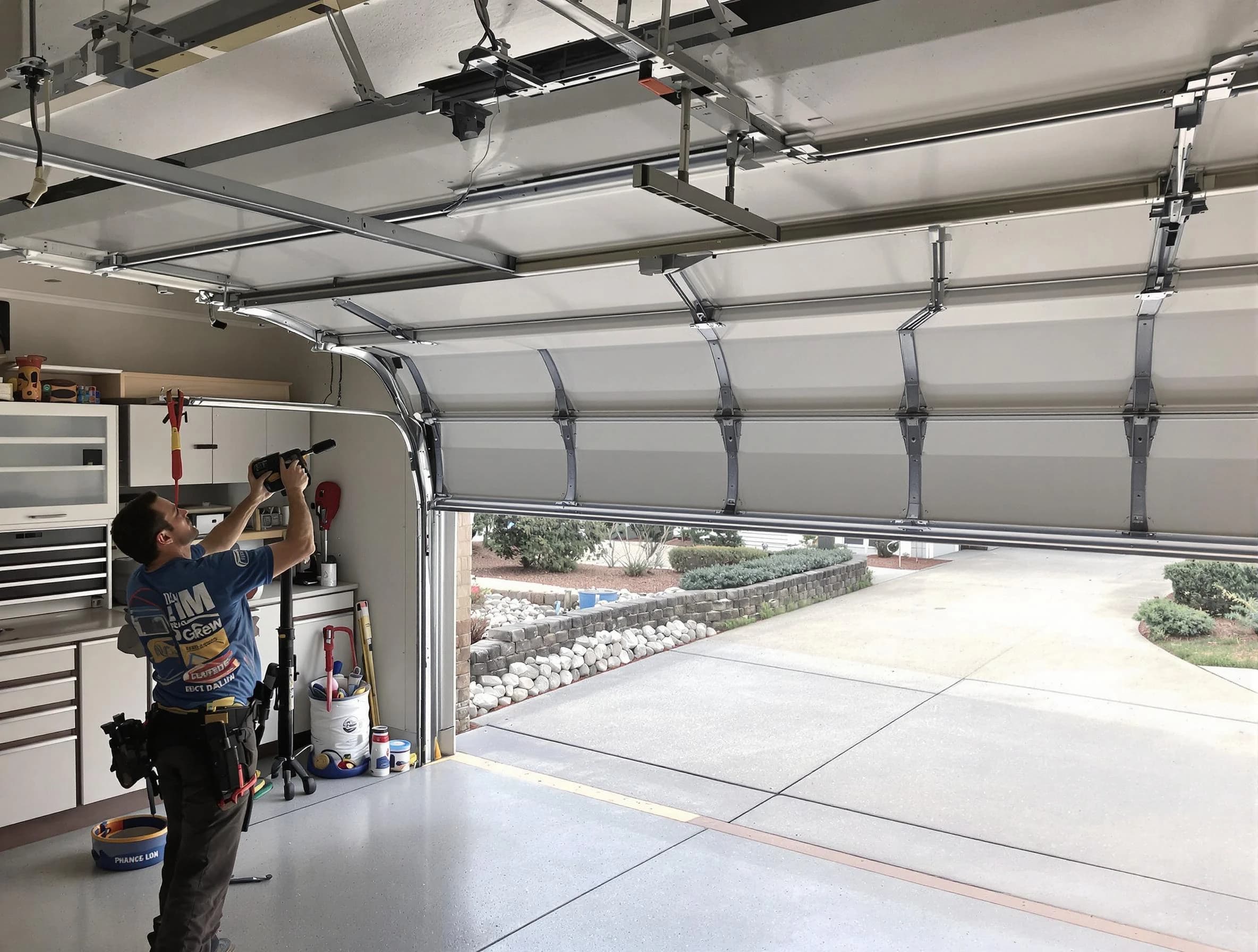 Garage door track repair service by Avondale Estates Garage Door Repair in Avondale Estates