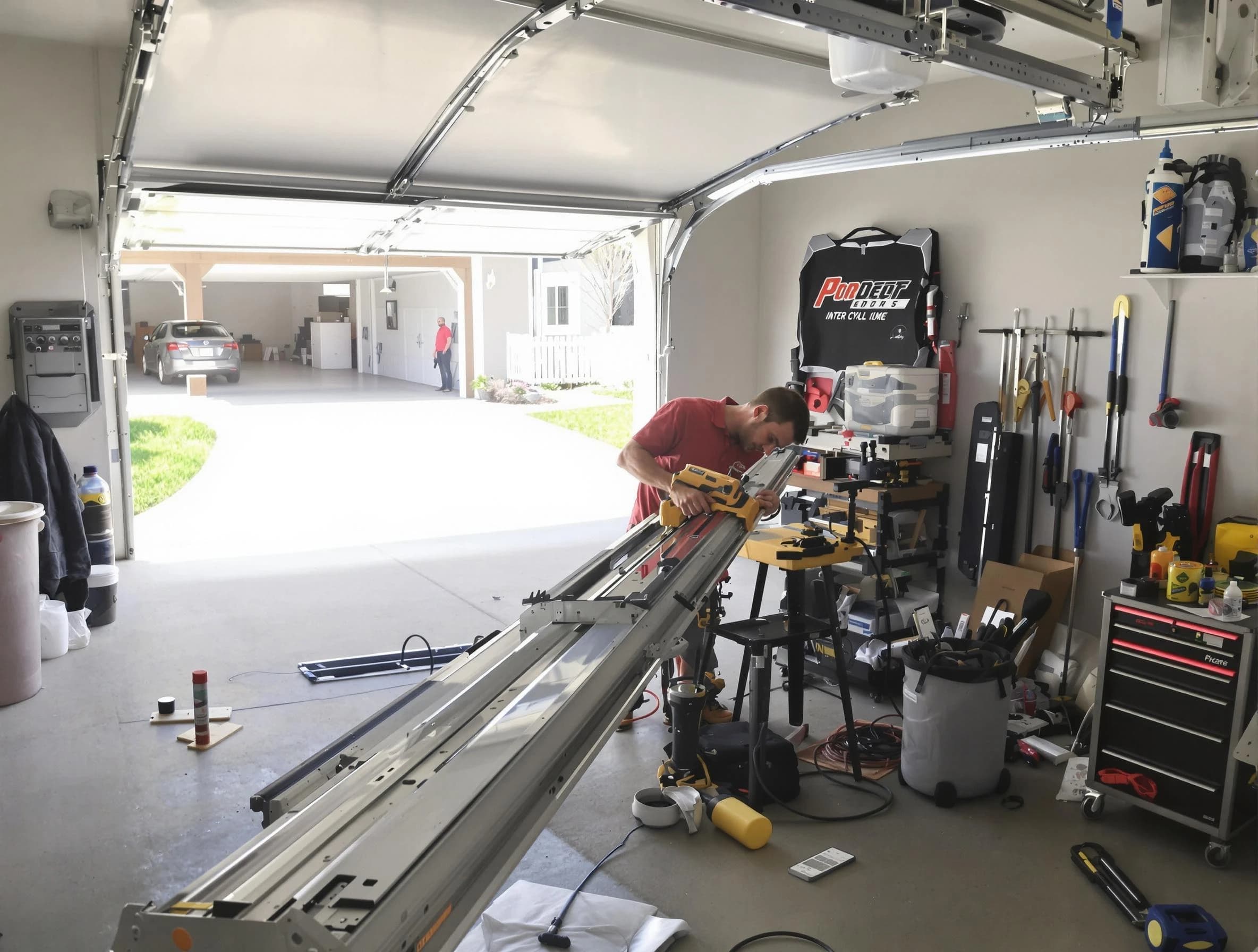 Avondale Estates Garage Door Repair expert performing track repair in Avondale Estates