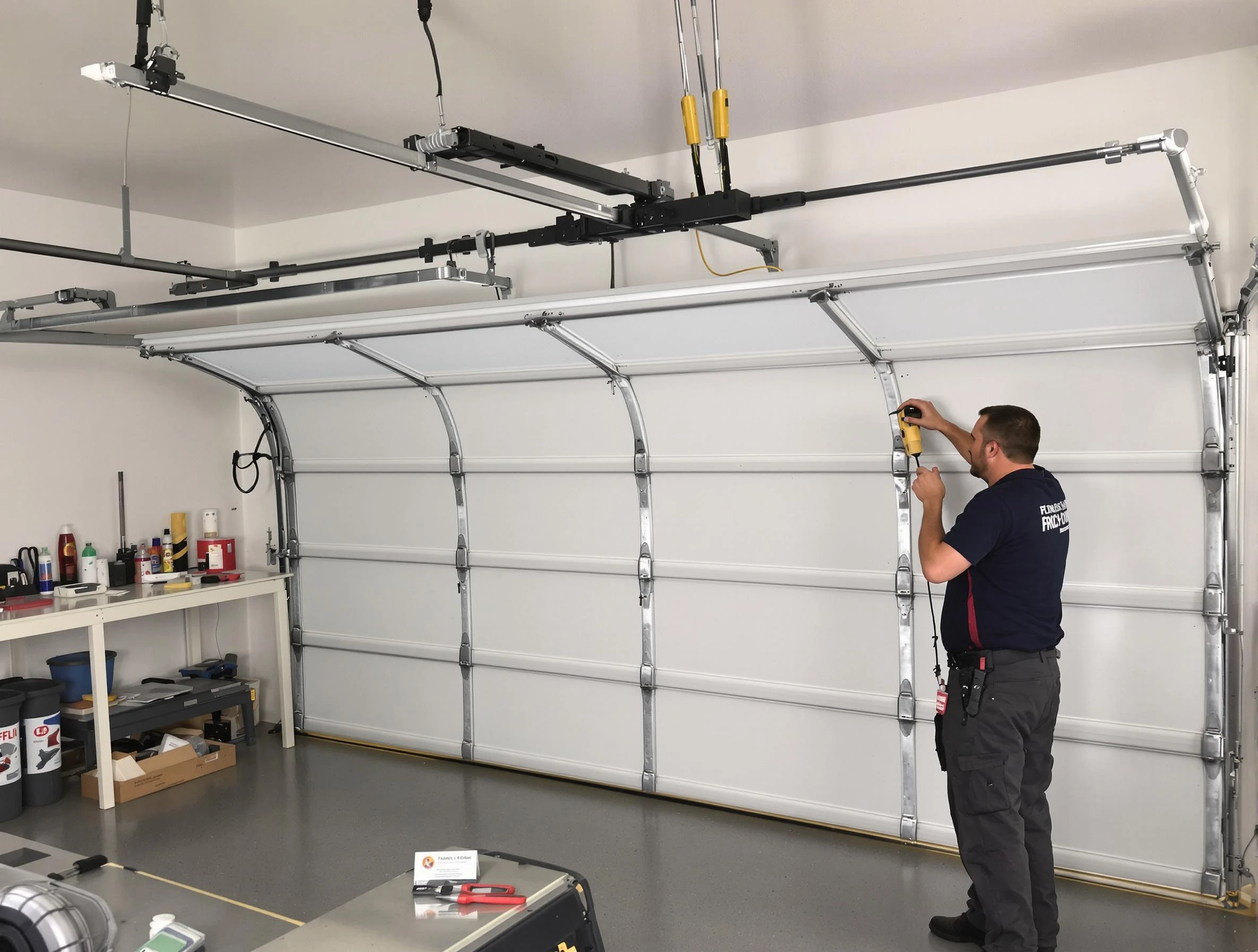 Avondale Estates Garage Door Repair certified technician performing overhead door system repair in Avondale Estates
