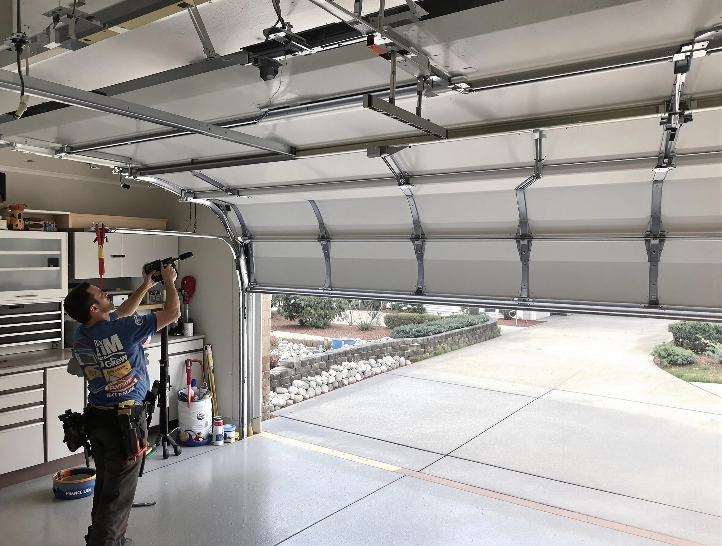 Garage door track repair service by Avondale Estates Garage Door Repair in Avondale Estates